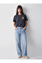 Two Mt Shop Quality Xside Anthracite Combed Cotton Printed Short Sleeve Women's T-Shirt - 3