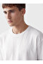 Lcw Vision White Crew Neck Men's Combed Cotton T-Shirt - 3