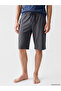 Gray Standard Fit Men's Pajama Bottom Shorts - 2
