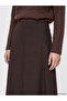 Alita City Lcw Modest Brown Plain Midi Women's Skirt with a Difference - 3