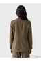 Alita City Lcw Vision Khaki Crepe Plain Standard & Regular Women's Blazer Jacket with a Difference - 6