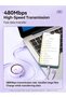 100W Retractable 3-in-1 Fast Charging Cable, 480Mbps Data Sync, Lightning Micro USB Type-C Multi-Port Charge Cord for Smartphones - 6