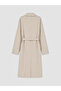 Beige Belted Women's Gabardine Trench Coat - 6