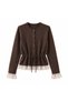 Women's Lace Detailed Waist-Tied Buttoned Knitwear Cardigan 7010