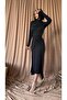 Black Front Spliced Detail Dress - 2