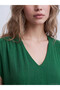 Lcw Vision Green V-Neck Flared Dress - 3