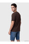 Lcwaikiki Classic Brown Crew Neck Interlock Men's T-Shirt - 3