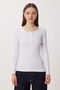 2-Pack Snap Fastener Ribbed Knitted Blouse Lrn0061 Black White - 6
