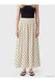 Alita City Farkıyla Xside Ecru Polka Dot Long Women's Skirt - 2