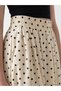 Alita City Farkıyla Xside Ecru Polka Dot Long Women's Skirt - 3