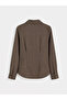 Lcw Everyday Brown Striped Modal Blend Pleated Women's Shirt - 6