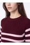 Lcw Modest Pink Crew Neck Striped Women's Knitwear Sweater - 3