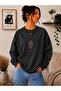 Women's Minimalist Floral Bouquet Printed Round Crew Neck Casual Cotton Basic Sweathirt