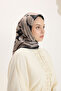 Patterned Twill Scarf Leaf Black - 2