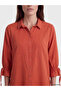 Two Mt Shop Quality Lcw Grace Brown Sleeve-Tie Poplin Women's Shirt - 3