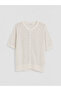 Lcw Everyday White Crew Neck Openwork Women's Cardigan - 5