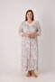 Women's Plus Size Patterned V-Neck Lace Embroidered Relaxed Cut Viscose Nightgown 13801 - 4