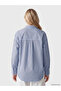 Xside Blue Striped Oversize Women's Shirt - 4