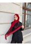 Premium Plain Wool Silk Shawl-Red - 4