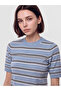 Lcw Modest Blue Crew Neck Striped Women's Knitwear Sweater - 3
