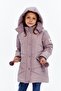 Hooded Winter Pompom Detailed Girl's Coat