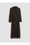 Two Mt Shop Quality Lcw Studio Purple Chiffon Patterned Standard & Regular Shirt Collar Long Dress - 6