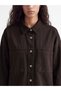 Alita City Farkıyla Xside Brown Denim Straight Loose & Baggy Women's Jean Shirt - 4