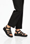 Black Adjustable Strap Soft Comfortable Sole Women's Sandals 35397 - 3