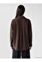 Lcw Everyday Brown Textured Oversize Women's Shirt - 4