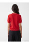 Alita City Lcw Vision Red Knitwear Plain Women's Cardigan with a Difference - 4