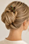 Clover Figured Stone Detailed Bun Buckle (15cm) - 2