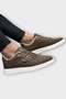 Men's Linen Gabardine Fabric Sneaker Shoes Brown - 5