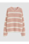 Esvab • Modern & Distinctive Zero Roba Collar Striped Girls' Knitwear Sweater - 3