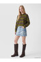 Xside Khaki Striped Oversize Women's Knitwear Sweater - 2