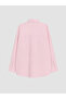 Lcw Vision Pink Striped Oversize Oxford Women's Shirt - 6
