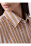 Brown Striped Oversize Women's Shirt - 4