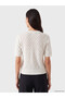 Lcw Everyday White Crew Neck Openwork Women's Cardigan - 4