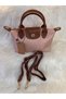 Women's Shoulder Bag Size S Black-Tan Waterproof