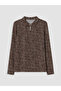 Lcw Grace Brown Shirt Collar Patterned Blouse - 5