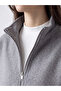 Lcw Modest Gray Stand Collar Women's Cashmere Coat - 4