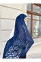 C Pattern Burnt Shawl-Navy Blue - 8