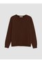 Alita City Lcw Grace Brown Oval Neck Diamond Patterned Women's Knitwear Sweater - 5