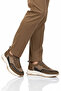 Khaki Lace-Up Thick Comfortable Sole Genuine Leather Men's Casual Sneaker Shoes 2604 - 3