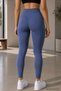 Women's Petrol High Waist Soft Textured Gathering Premium Long Leggings - 4