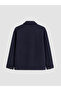 Navy Blue Boy's Zippered Cardigan - 3