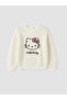 Alita City Lcw Kids Ecru Hello Kitty Embroidered Girls' Knit Sweater with a Difference - 2