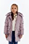 Hooded Winter Pompom Detailed Girl's Coat - 2