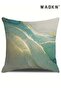 Throw Pillow Covers, Marble Texture Turquoise and Gold Silver Decorative Case Set of 4, Luxury - 2