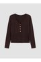 Alita City Lcw Everyday Brown Knitwear Plain Short Women's Cardigan with a Difference - 5
