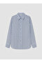 Xside Blue Striped Oversize Women's Shirt - 5